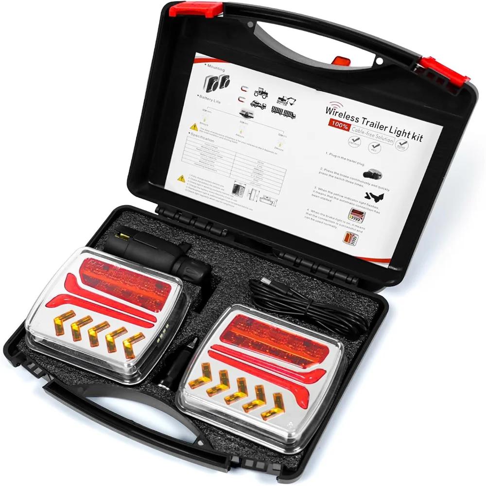 

Беспроводной магнитный светодиодный задний фонарь, сигнал предупреждения, стоп-сигнал, двухцветный задний фонарь (красный и желтый) для караванов, кемперов, грузовиков красный