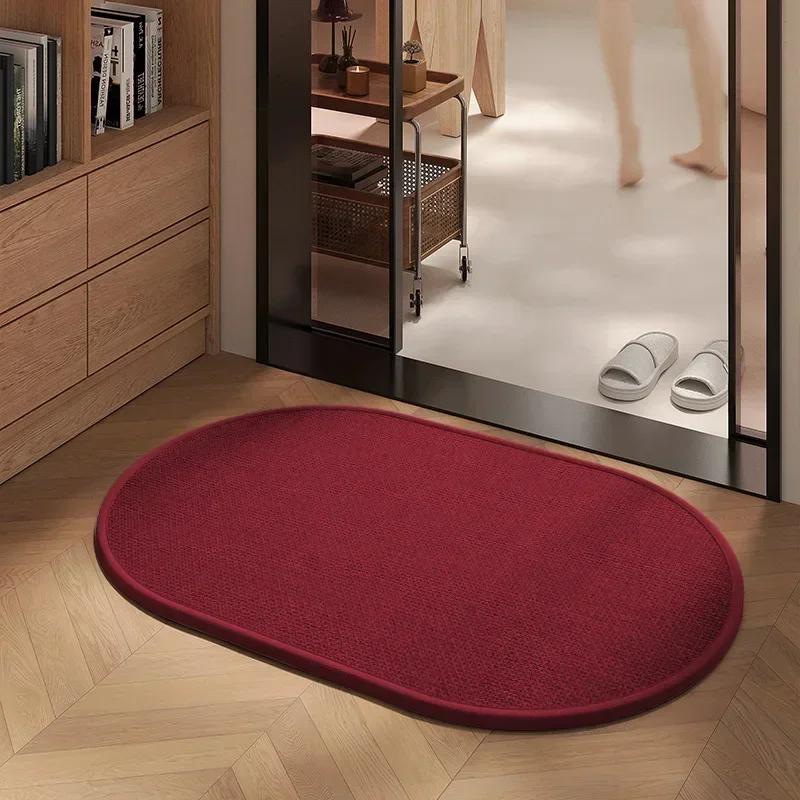 Bathroom Mat Non-Slip Bathtub Rugs Thick Memory Absorbent Linen Jute MatSoft Home Shaggy Floor Carpet For Living Rooms Hallways