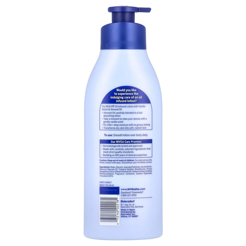Nivea Oil-Infused Lotion, Vanilla & Almond Oil, 500ml (16.9 fl oz)