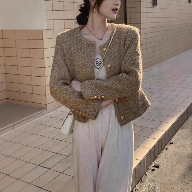 Nouveau Haut Femme French Xiaoxiang Haute Qualité Mode Polyvalent Mignon Qin Mode Veste Courte Tendance