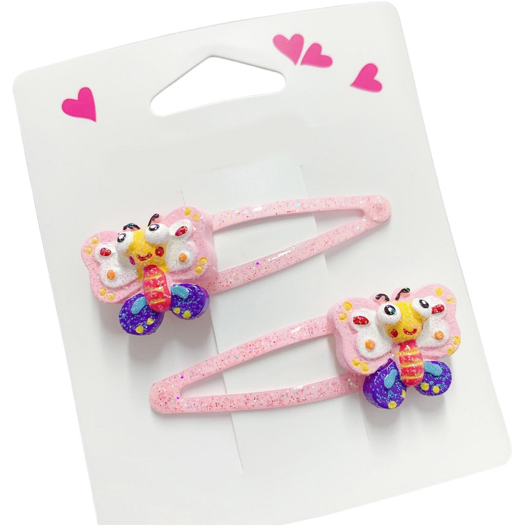 1pair Glitter Hair Clips Cartoon Pattern Hair Barrettes Children Hairpin Hair Accessories for Kids Birthday Party