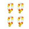 4pcs Festival Plush Pet Collars with Pompoms Bells Charm Colorful Furry Birthday Collar for Cats and Dogs