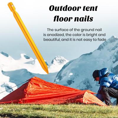 10Pcs Camping Tent Pegs Aluminum Alloy Tent Stakes Pegs Ultra-light Triangular V-shape Rod Stakes Colorful Nail Spike Outdoor Garden Stakes