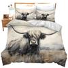 Highland Cow Comforter Cover Queen Size Farmhouse Animal Milk Bedding Set Funny Cute Cow Duvet Cover Wildlife Animal Quilt Cover