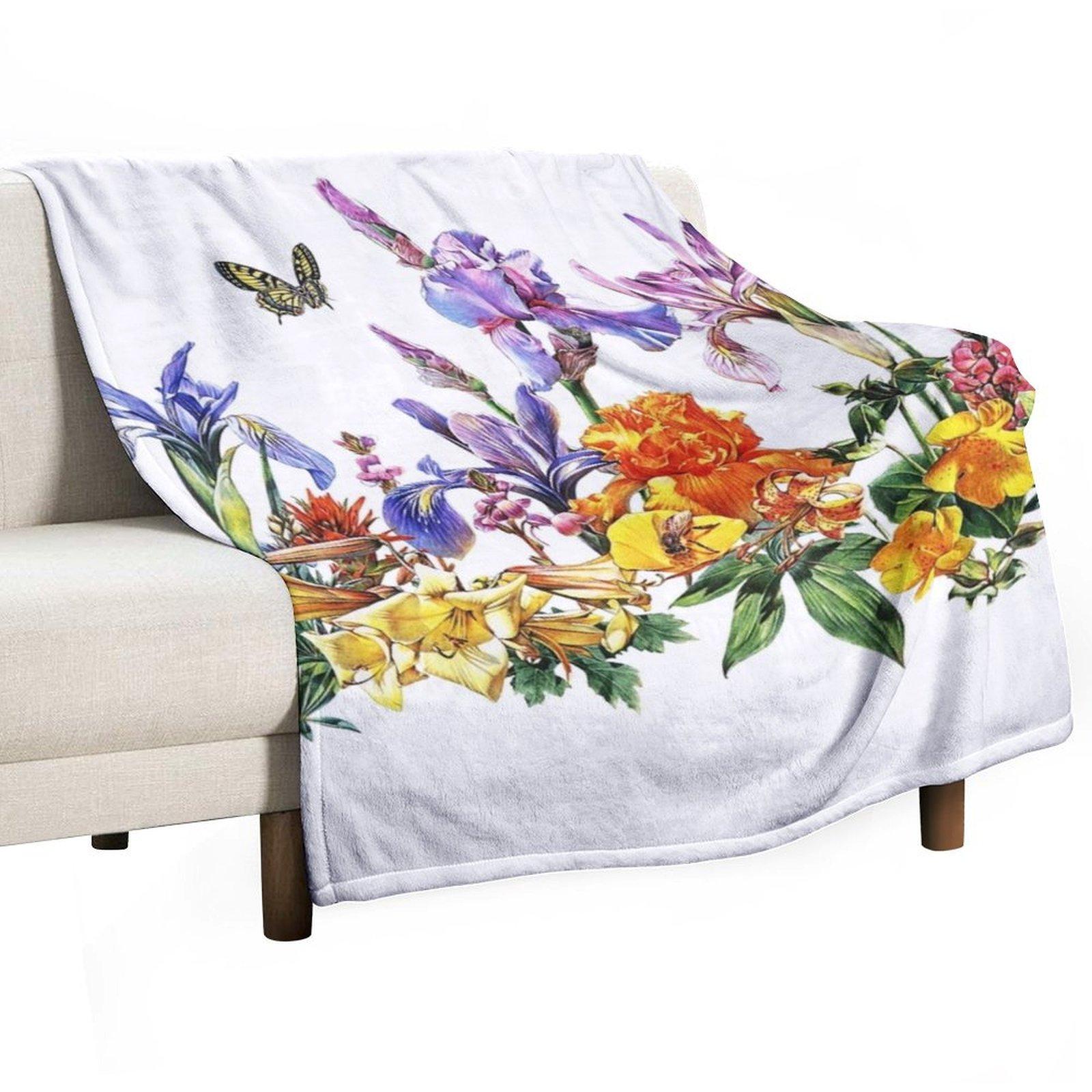 

Flower Field Throw Blanket for sofa Sofa Quilt Sofa Throw cosplay anime Blankets 30x40in