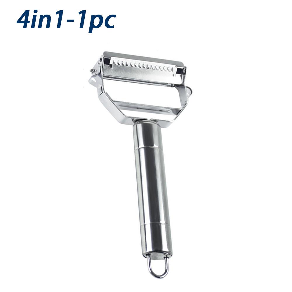 

Stainless Steel Vegetable Peeler 4-In-1 Multi-Function Kitchen Tool With Counter-Slip Ergonomic Handle For Potato Carrot Cucumber