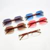 Punk Rimless Polygon Sunglasses Men Fashion Vintage Trendy Small Frame Sun Glasses Frameless Eyewear UV 400