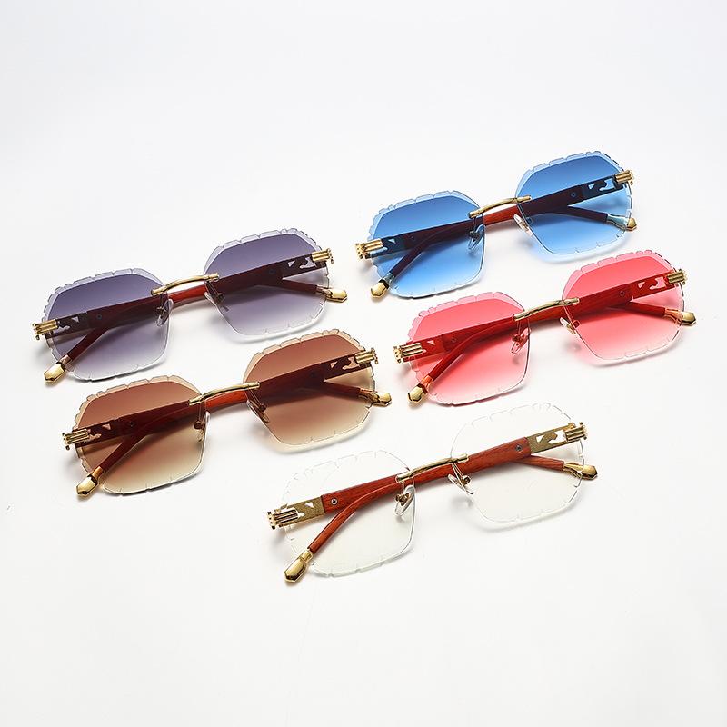 Punk Rimless Polygon Sunglasses Men Fashion Vintage Trendy Small Frame Sun Glasses Frameless Eyewear UV 400