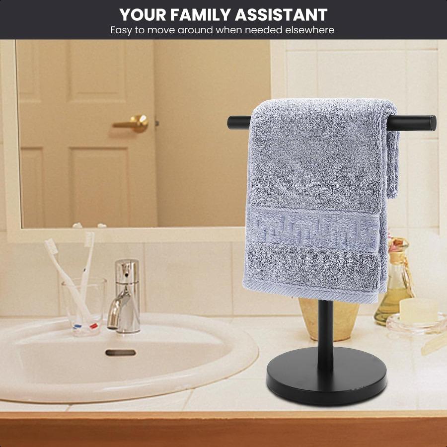

TShape Bath Hand Towel Holder Stand Stainl Steel Free Standing Hand Towel Rack with Heavy Base for Bathroom Kitchen Countertop United States