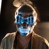 Skull Shape Cold Light Face Cover Glowing Halloween Mask Spoof Prank Toy Scary
