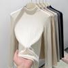Slim Fit Thin Knit Sweater Top Basic Bottom Sweater Autumn Winter Half High Neck Women's Pullovers Clothing