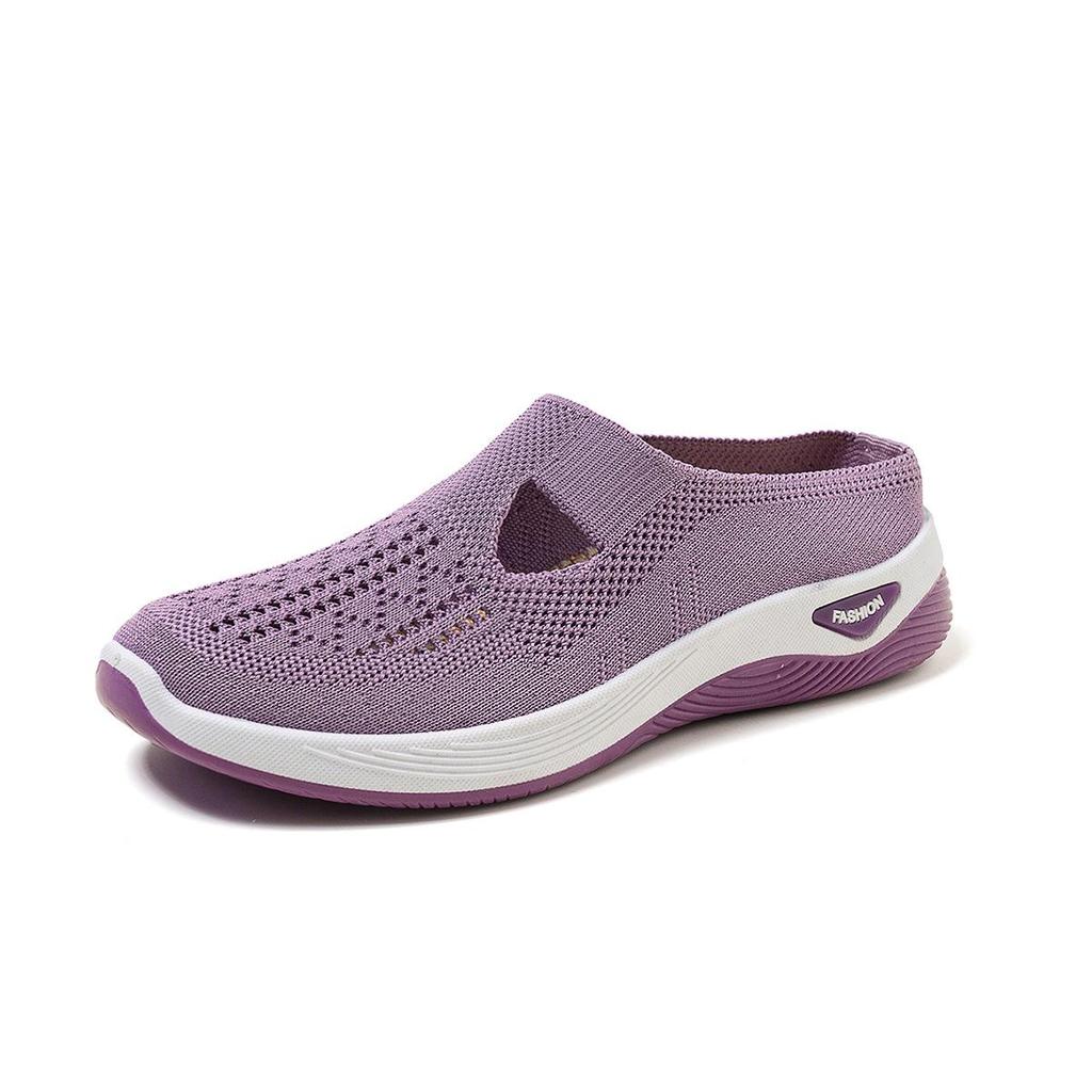 Women's Summer 2025 Soft Sole Breathable Half Slippers for Middle-aged & Elderly Moms.