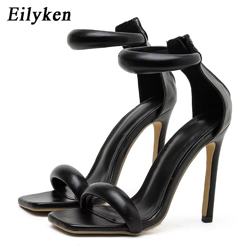 Summer Peep Toe Cover Heel Sandals Sexy Buckle Strap Ankle-Wrap Ladies Club Pole Dancing Zipper Women Stripper Shoes