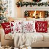 Red Christmas Decoration Pillowcase Printed Polyester 40/45/50Cm Throw Pillowcover Decorative Sofa Cushion Pillowslip Home Decor