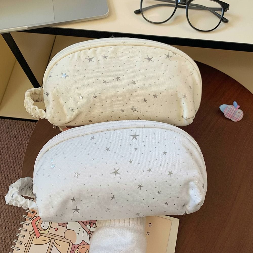 Star Polka Dot Pencil Case Shell-Shape Pencil Pouch Simple Stationery Bag  Gift