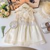 Girls Summer New Chinese Sleeveless Tang Suit Vest Dress Baby Hanfu Dress