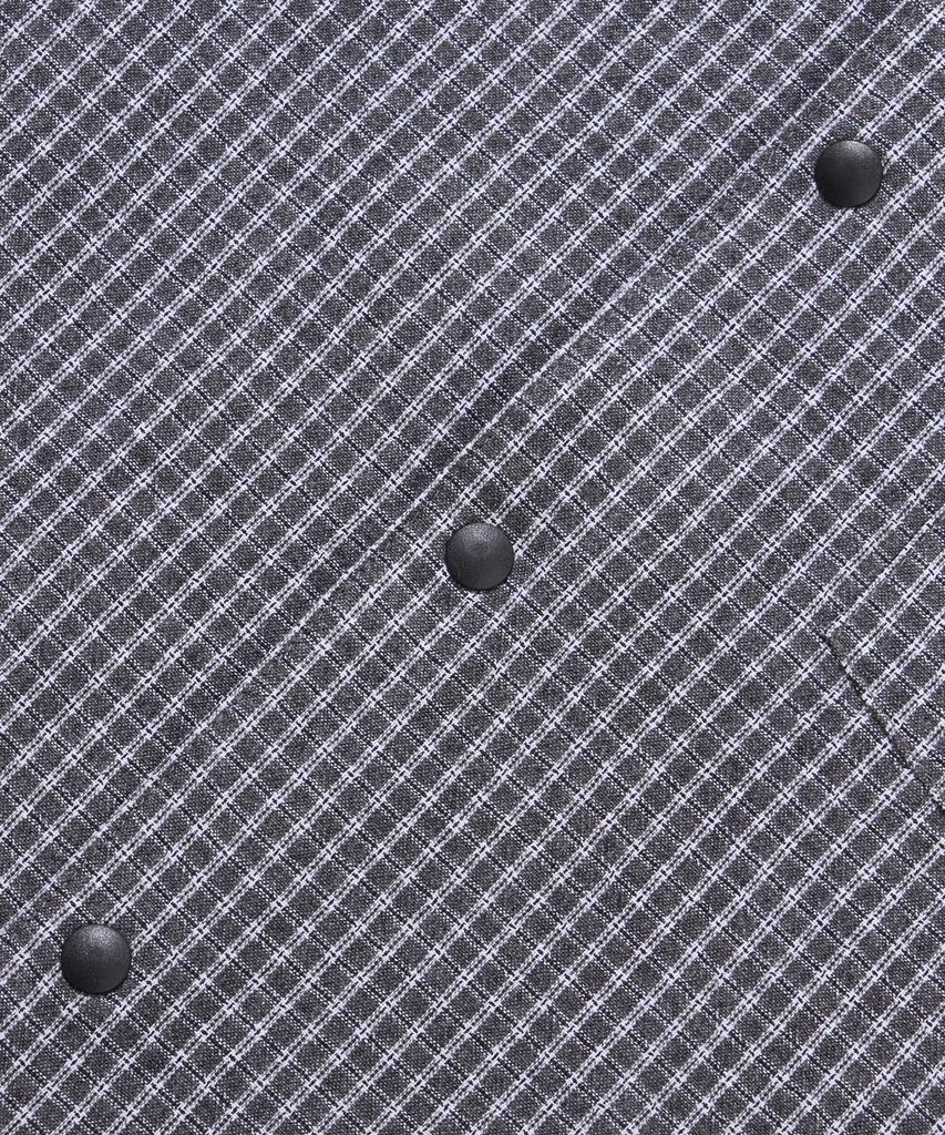 AGOD Open Collar Check Half Shirt [Black]