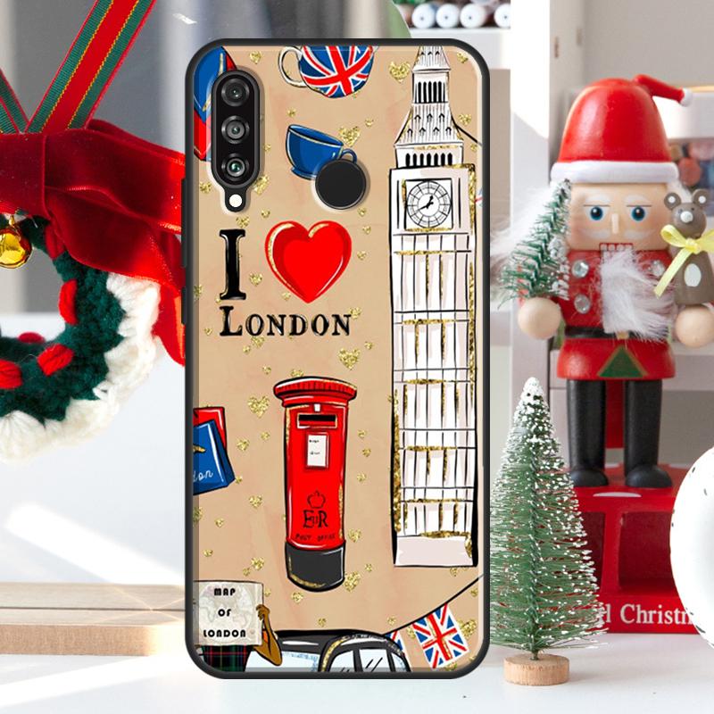 London Bus England Big Ben Case For Huawei P30 Lite P40 P50 P20 Pro P Smart 2021 Nova 5T Nova 9 Honor X9 X8 X7 50