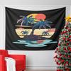 Tropical Sunset Island Scene Pattern Wall Hanging Tapestry Decorative Tapestry Home Decor for Bedroom and Living Room