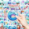 New 50 Round Bottles Underwater World Ins Creative Bottles Cute Cartoon Marine Animal Stickers Handbook Decoration