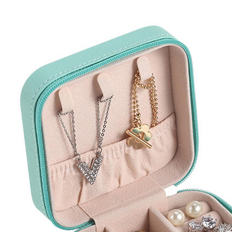 Rese-smyckeskrin Utsökt Stor Kapacitet Reptåligt Bärbart Smyckesorganisationsfodral för Utomhusresor Blått