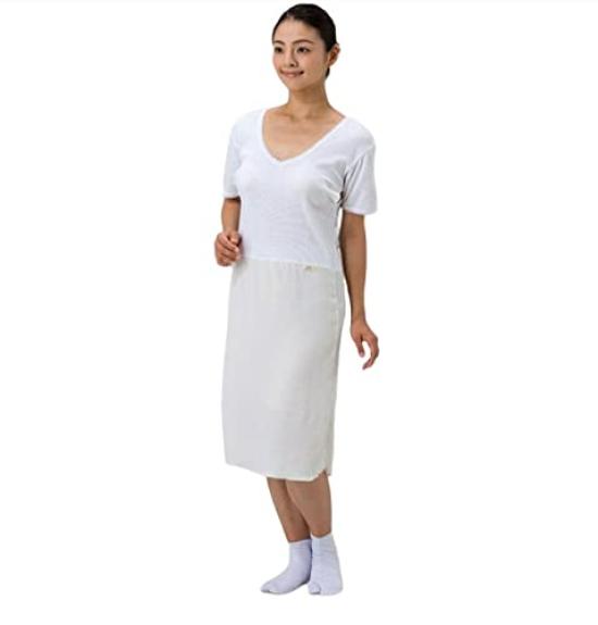 [Sanbi] Hiromi Ichida Slip Cool Kimono Undergarment Underskirt White L Size