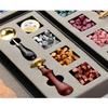 Francobolli fai-da-te Kit scatola sigillo di cera Set di cucchiai staccabili Set di perline di tenuta Busta Confezione regalo di nozze Cartolina