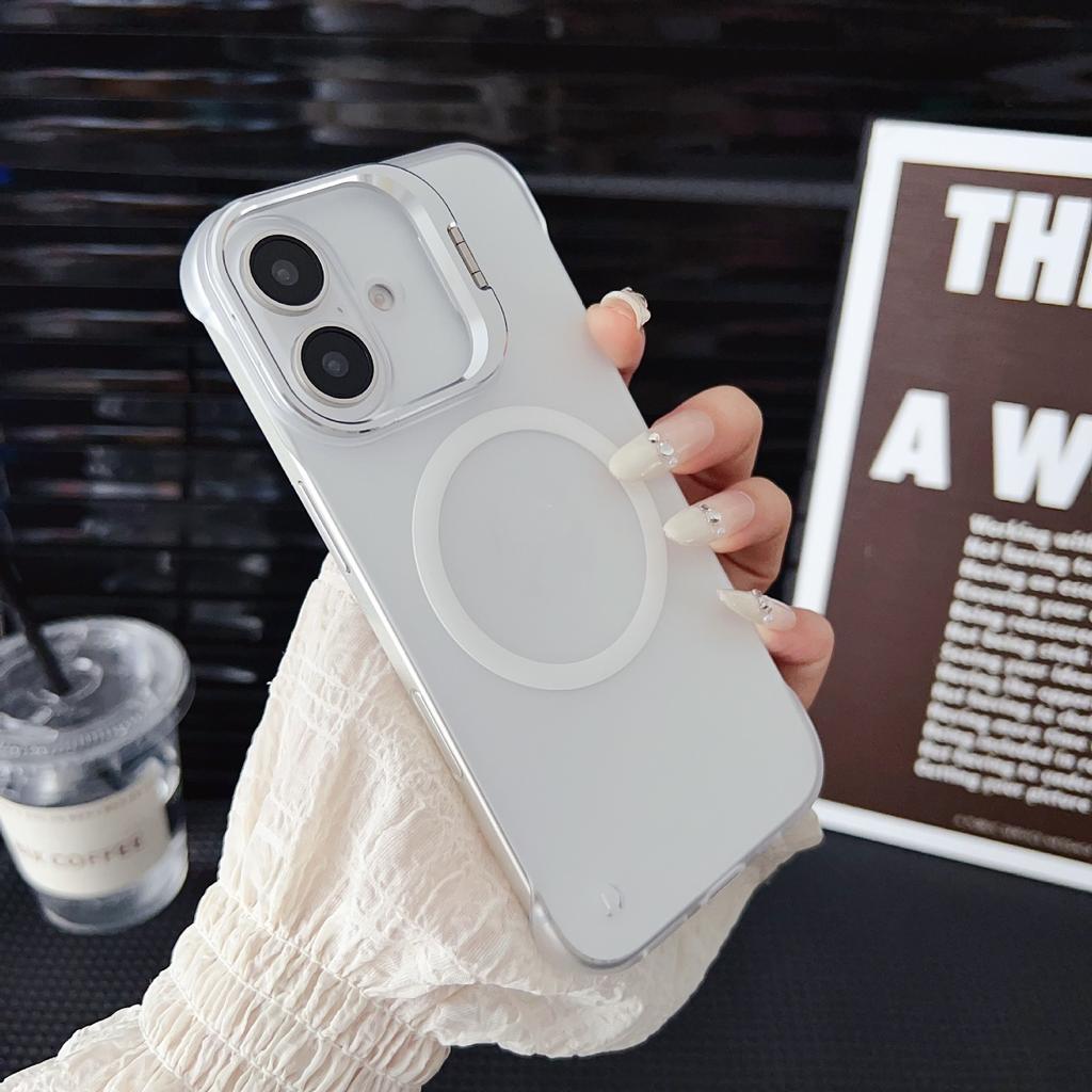 Frameless lens holder Magnetic mobile phone case is suitable for Apple 16PROMAX high transparency 13/14 holder SE4.