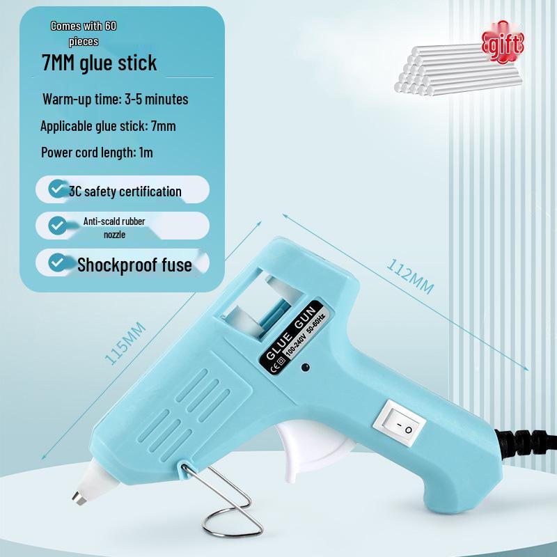High Viscosity Hot Melt Glue Gun with 7-11mm Sticks for Kids' Crafts and Household Use