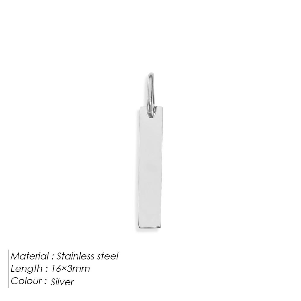 EManco Stainless Steel Mirror Polished Blank Rectangle Pendant Charms Can Make DIY Necklace Bracelet Jewelry Factory Outlet