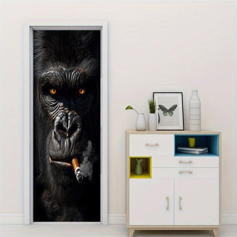 2pcs Domineering Gorilla Wall Stickers, Creative and Personalized Animal Stickers, Home Decoration, Living Room, Bedroom, Entran