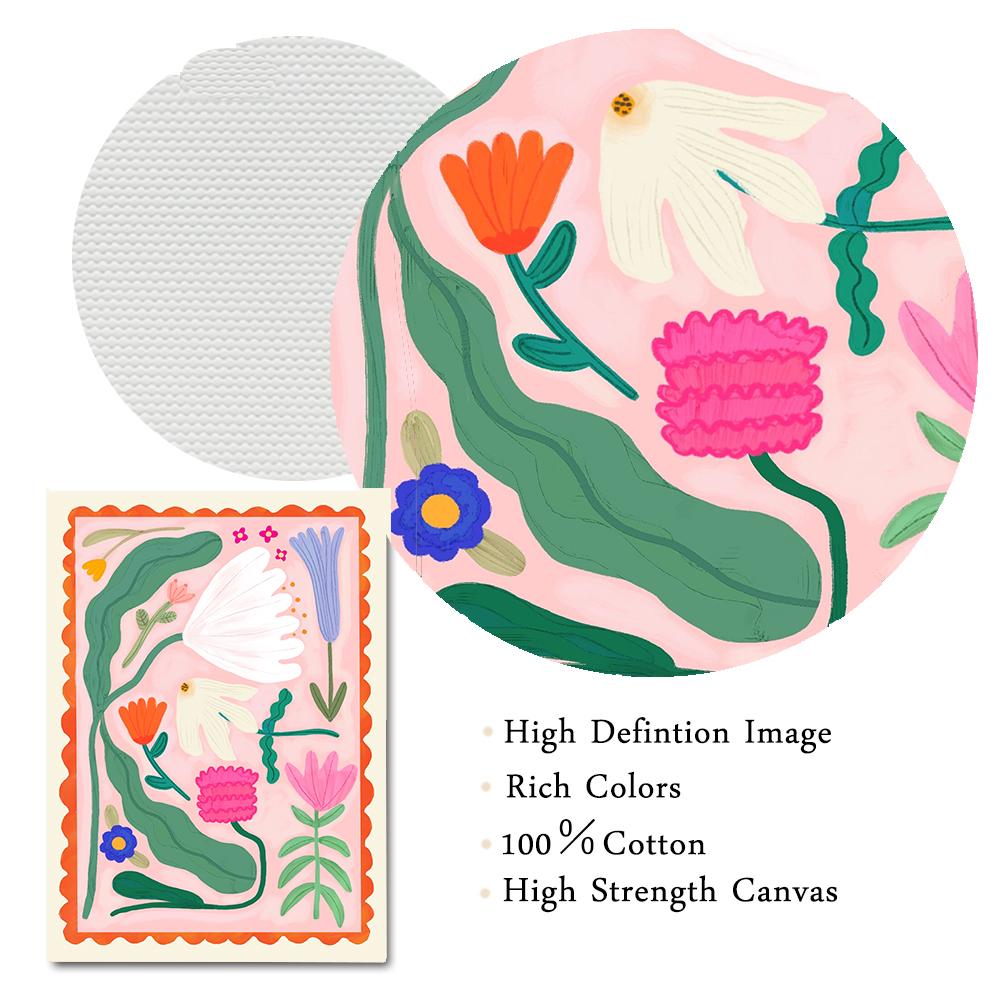 Flower Floral Mermaid Canvas Posters Nursery Wall Art Print Have a Happy Day Girl Power Quotes Painting for Kids Room Home Decor