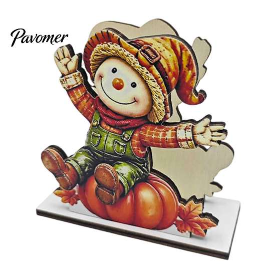 Solid Wood Tissue Storage Fall Scarecrow Wooden Napkin Holder, Harvest Pumpkin Autumn Table Accents Dispenser, Thanksgiving Farmhouse Tabletop