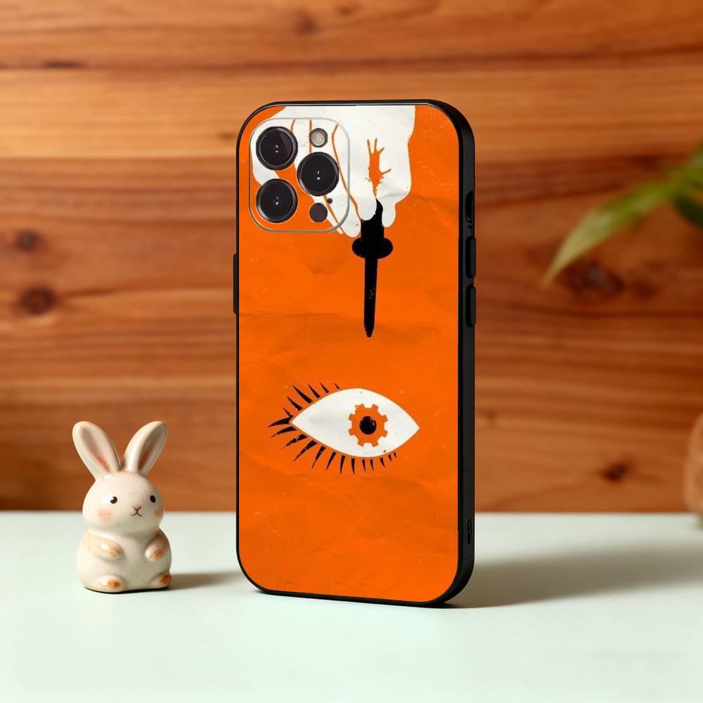 A C-Clockwork O-Orange Phone Case For iPhone17,16,15,14,13,12Plus,Pro Max,XS,5G Soft Silicone Black Cover