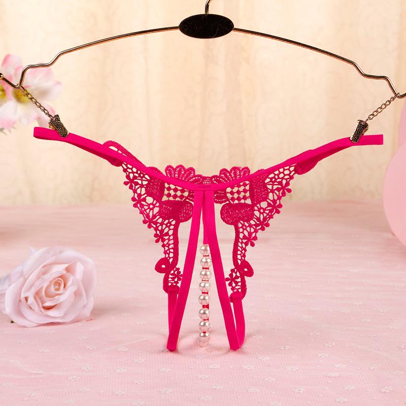 Sexy Water-Soluble Butterfly Bead Open Crotch Thong 3346