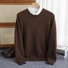 Men's Autumn/Winter Pure Wool Round Neck Loose Fit Cashmere Sweater - Youth Fashion