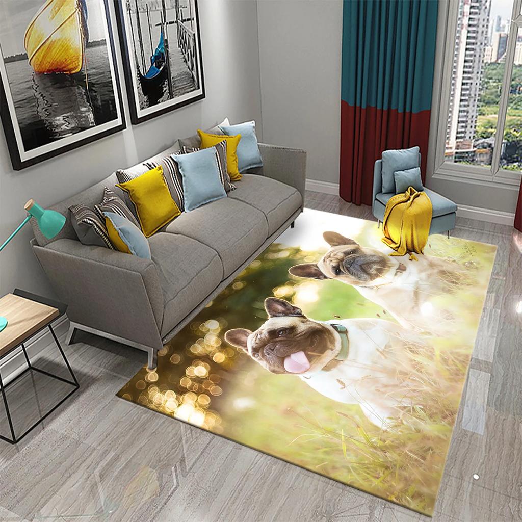 French Bulldog Carpet Lovely Animal Rugs for Bathroom Non-slip Doormat Balcony Carpet Welcome Rug Living Room Bedroom Decor Rug