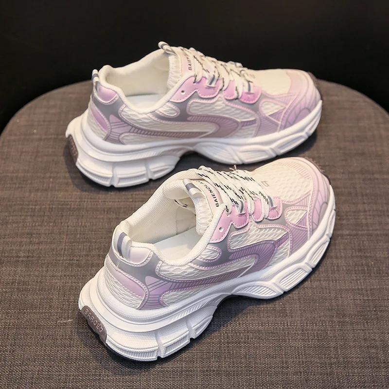 Sneakers Women Trends  Platform Shoes  Lightweight Outdoor Sports Shoes Breathable Running  Lace Up Casual
