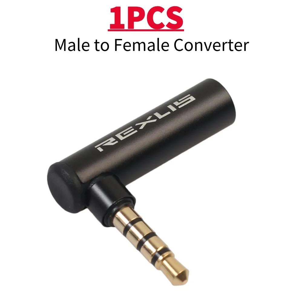 REXUS 3.5mm Jack 90°Universal Aux Male to Female OMTP to CTIA Earphone Converter Stereo Adapter Universal 1/2/5PCS