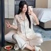 Solid Color High-End Summer Cold Silk Cool Pajamas Women'S Jacquard Zebra Pattern Light Luxury Loungewear Short-Sleeved Set
