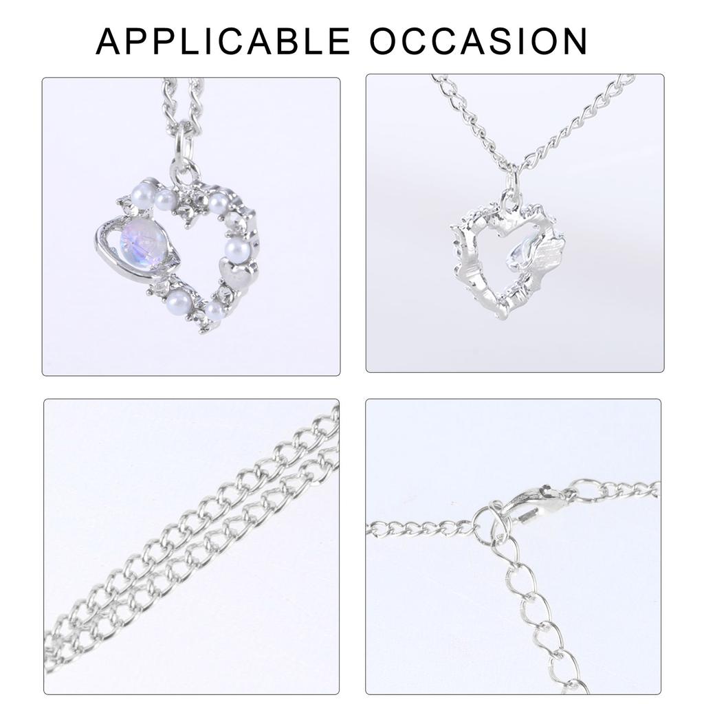 Versatile Use Alloy Pendants Necklace Craft Supplies Portable for Jewelry Making Featuring Heart Flower Designs
