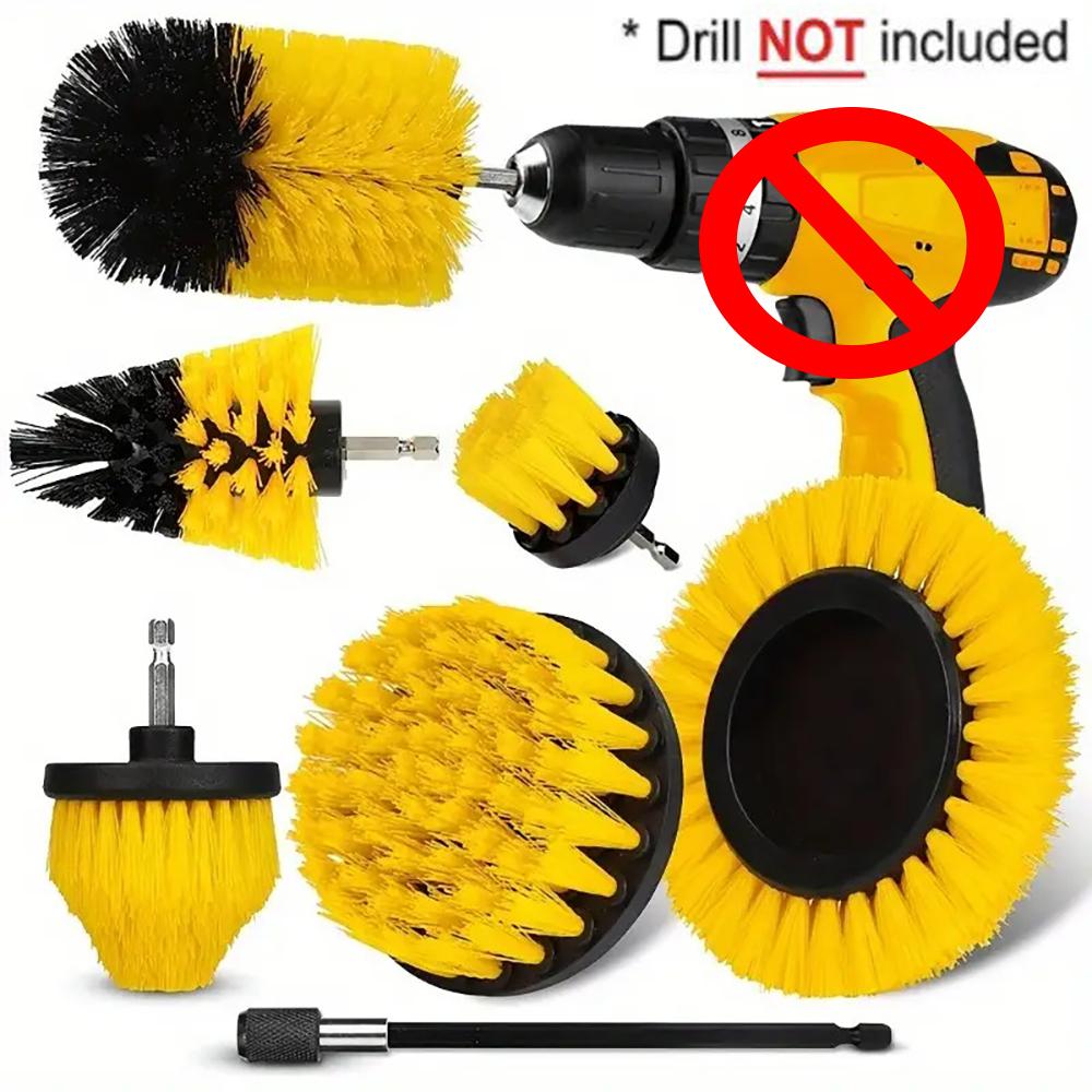 

3/5/7Pack Drill Brush Power Scrubber Cleaning Brush Extended Long Set Drill Scrubber Brushes Kit for Home Bathroom Car Cleaning Tools 7PCS/Set