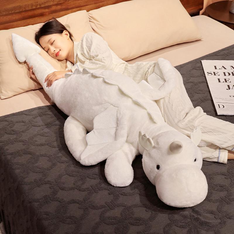 Giant Soft Plush Toy Little White Dragon Plush Toy White Dinosaur Stuffed Animal Toy Soft Doll Toys Birthday Gift for Boys Girls