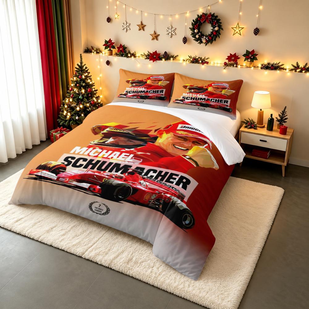 "Champion Racer Illustration Design Bedding set, Bedding set (1 duvet cover, 2 pillowcases, duvet not included)