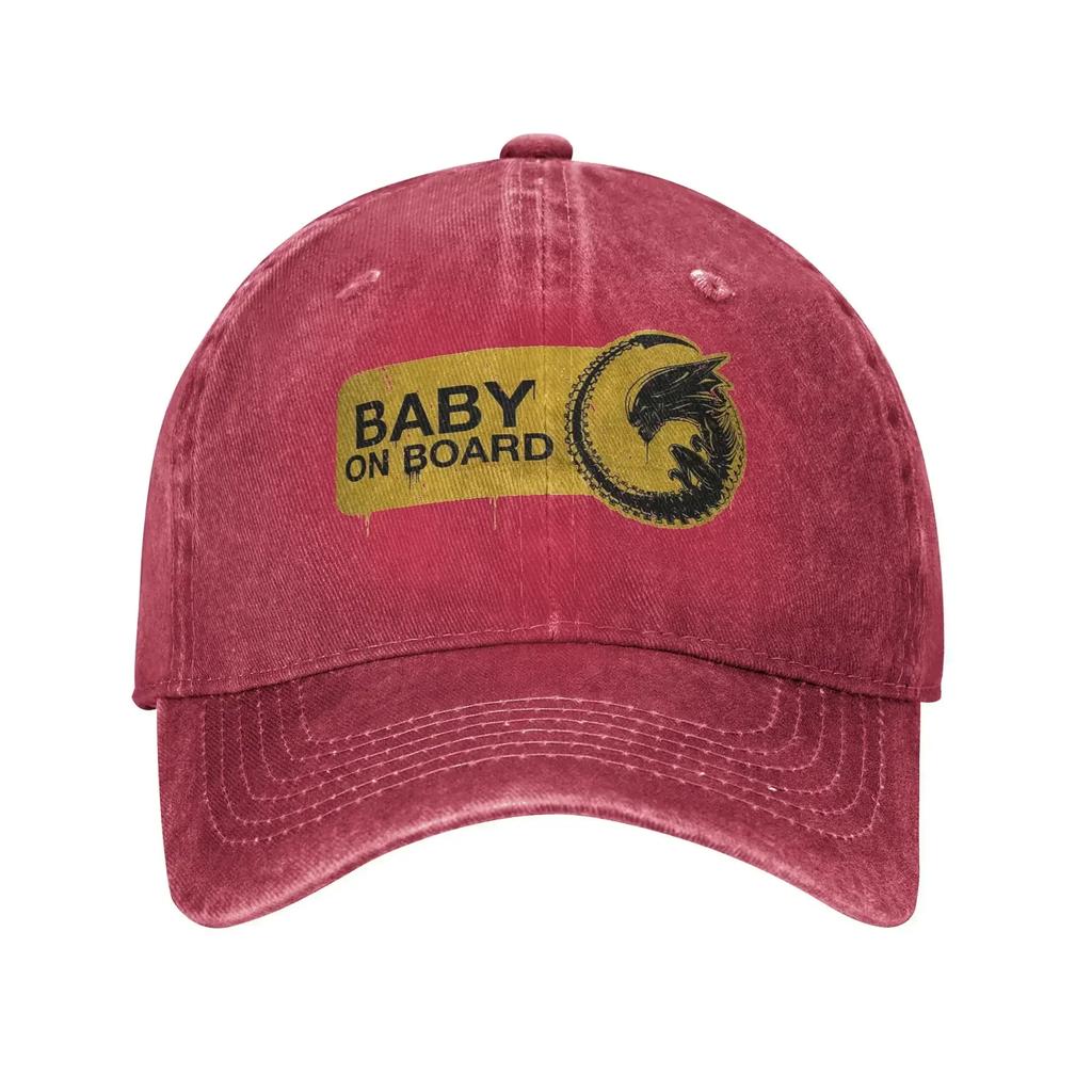 Vintage Alien Movie Baby Xeno Xenomorph Baseball Cap Unisex Distressed Denim Sun Cap Travel Unstructured Soft Caps Hat