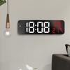 Black Electronic Alarm Clock 1.38x9.06x2.76in Wall Mounted Clock LED Alarm Clock  Nightstand Use