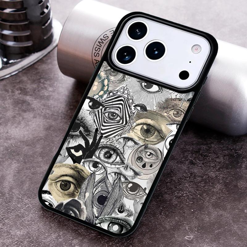 Eyes Pattern Phone Case for iPhone 17 16 15 Pro Max Air 14 13 12 11 Plus Shockproof Cover