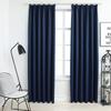 Blackout Curtains with Hooks 2 Pcs 140x225 Cm