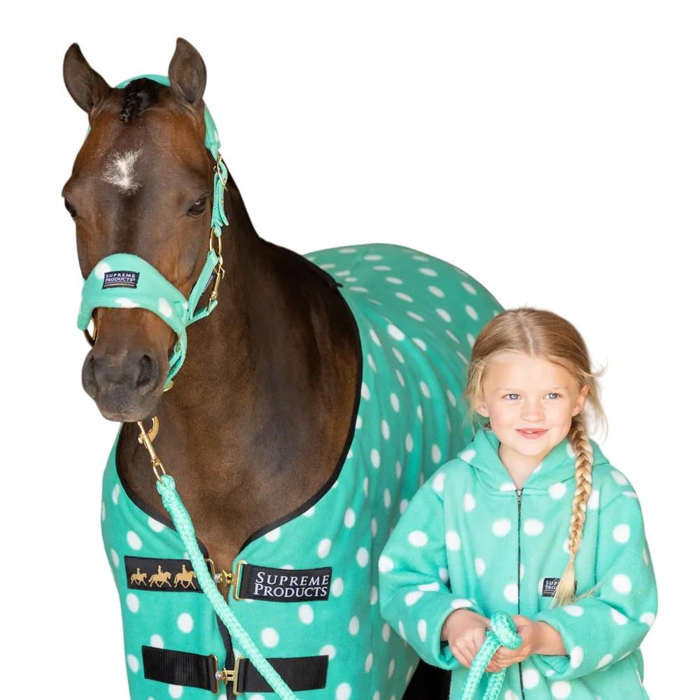 Supreme Products Dotted Fleece Horse Headcollar and Leadrope