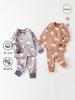 Unisex Autumn & Winter Pure Cotton Baby Set: Newborn Shoulder-Opening Top and Pants Pajamas.